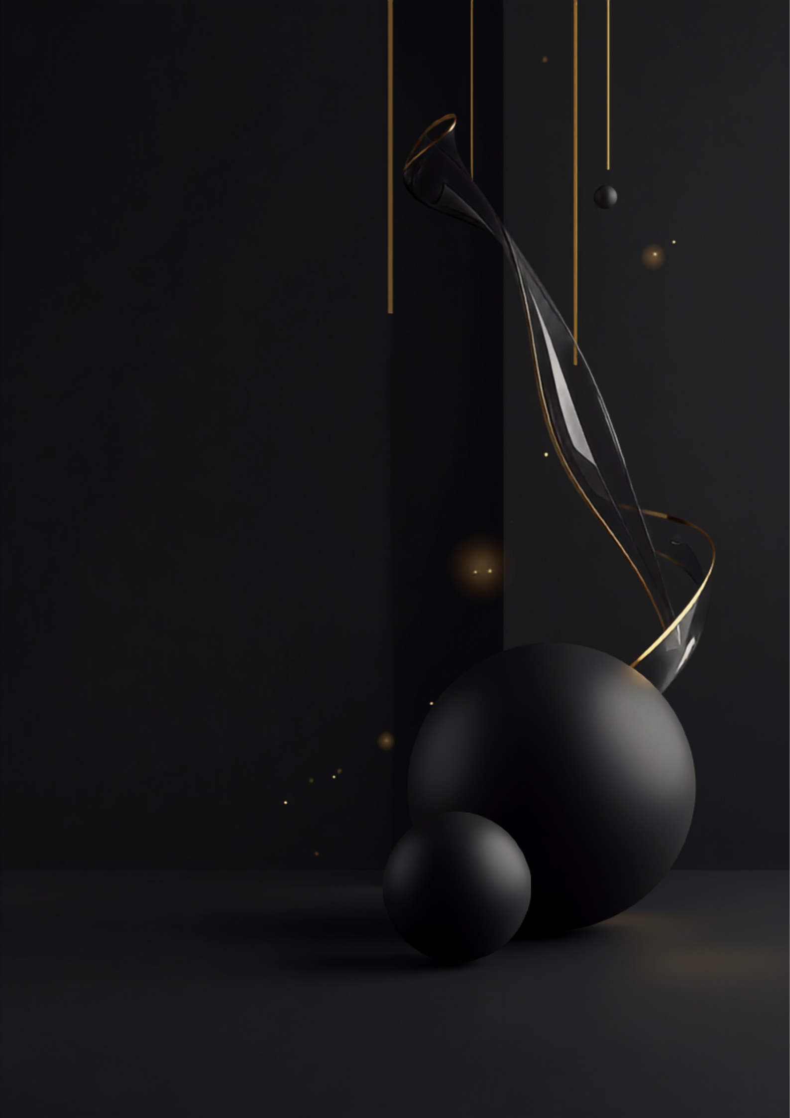 Beauty & Skincare Tech collection banner, premium 3D black and gold abstract design