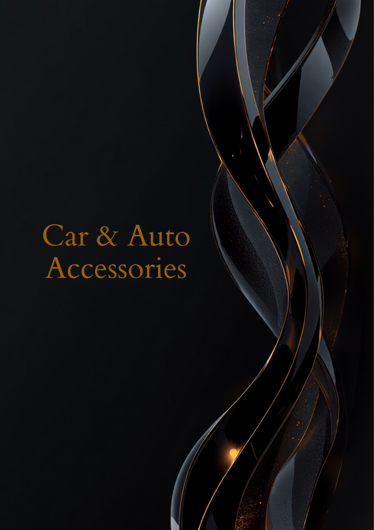 Car & Auto Accessories collection banner, premium 3D black and gold abstract design